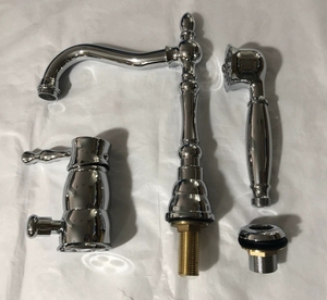 Set <span class=keywords><strong>Rubinetto</strong></span> per Vasca da <span class=keywords><strong>Bagno</strong></span> in Stile Europeo Nero Puro, Miscelatore a Tre Fori <span class=keywords><strong>con</strong></span> Soffione Doccia - Product Image 6