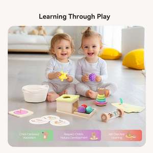 Đồ chơi giáo dục phong cách Montessori Châu Âu và mỹ giáo dục mầm non hàng tháng giáo dục chuyên nghiệp giác ngộ Bộ hộp quà tặng - Product Image 6