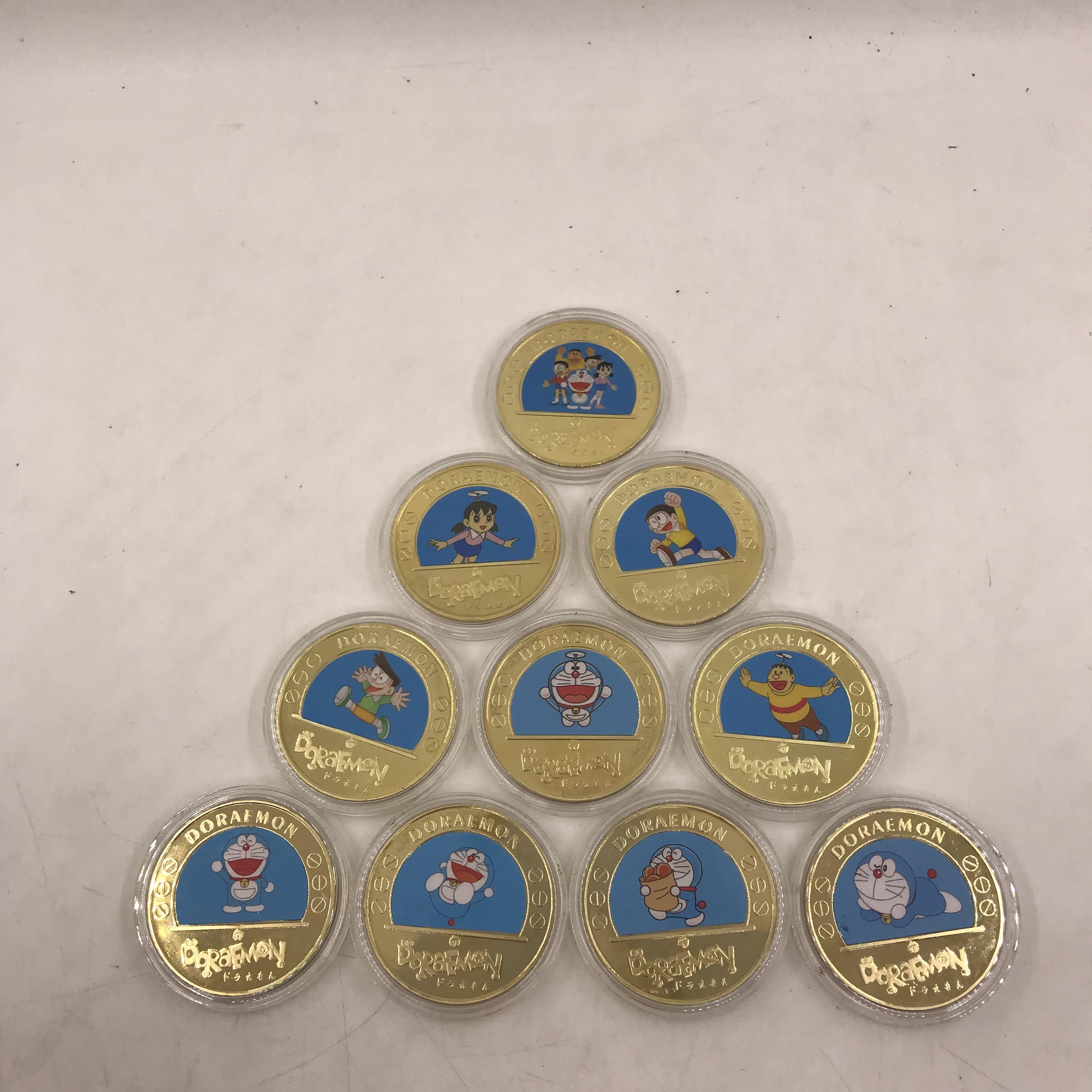 10개 일본 애니메이션 도라에몽 금도금 코인 수집품 코인 케이스 포함 기념품 선물| Alibaba.com