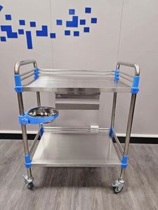 हॉट सेलिंग नवीनतम डिजाइन रोलिंग पशु चिकित्सा अस्पताल उपयोगिता कार्ट स्टेनलेस स्टील मेडिकल ट्रॉली - Product Image 4