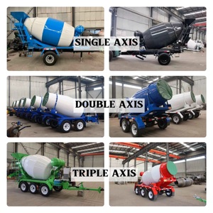 Xe trộn bê tông di động 3m ³ 4m ³ mét khối Công suất phẳng Trailer tự tải máy trộn xi măng máy móc xây dựng - Product Image 3