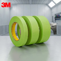 Cinta de enmascarar 3M 233+ de alto rendimiento para altas temperaturas, cinta de papel verde para líneas de pintura definidas