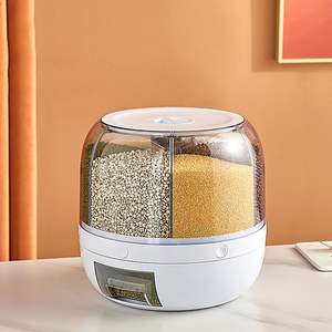 Airtight Food <b>Storage</b> <b>Container</b> 360 Degree Grain Dispenser with Freshness Preservation White 3-6L Capacity for <b>Kitchen</b> Use - Product Image 4