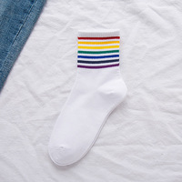 Chaussettes en coton 100% respirantes jetables personnalisées, tricotées, avec logo arc-en-ciel, pour le fierté lesbienne, gay, bisexuelle, trans, drag queen