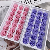 Bunga Mawar Awet USA 2-3cm Kepala Mawar Awet Mawar Abadi untuk Hari Valentine Mawar Merah untuk Kerajinan Bunga dan Rangkaian Bunga