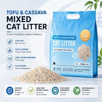 Litière pour chat en tofu et manioc, anti-adhésive, contrôle des odeurs, mélange végétal naturel, super absorbante et jetable dans les toilettes