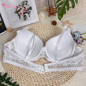 B160 # <span class=keywords><strong>reggiseno</strong></span> Push up morbido traspirante per tutte le stagioni <span class=keywords><strong>con</strong></span> <span class=keywords><strong>ferretto</strong></span> in pizzo a fiocco spalline Sexy biancheria intima per tutte le stagioni - Product Image 4