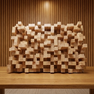 Solution acoustique professionnelle 60*60cm <span class=keywords><strong>Absorbeur</strong></span> de son en bois massif pour espace commercial - Product Image 2