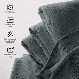 <strong>Utopia</strong> <strong>Bedding</strong> Smoke Gray 100% Cotton Dobby Weave Modern Blanket [Queen Size 90x90 Inch] 350GSM Lightweight Soft Breathable - Product Image 6