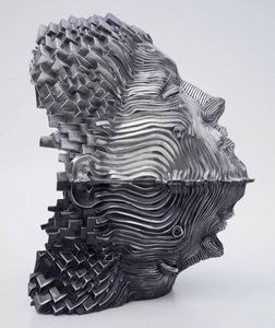 Splice Art Réalisme Visage Humain Métal Statue Visage En Acier Inoxydable Visage Sculpture - Product Image 5