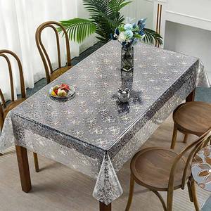 Boen Crystal Floral Vinyl Nappes Jetable Transparent PVC <span class=keywords><strong>Nappe</strong></span> pour Mariages et Fêtes Rectangle Carré Rouleau - Product Image 3