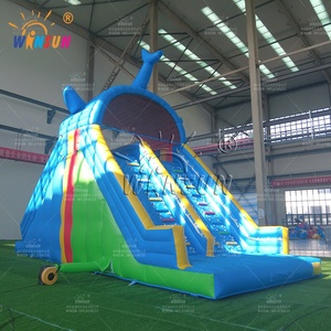 Tobogán Acuático Inflable WINSUN con Forma de Delfín, Doble Escalada Arqueada, Castillo Inflable Azul - Product Image 3