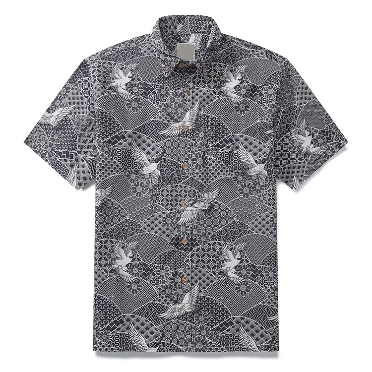 Novidade camisas havaianas de alta qualidade com estampa personalizada de algodão para homens