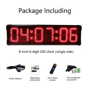 GANXIN Jam <span class=keywords><strong>LED</strong></span> <span class=keywords><strong>Digital</strong></span> 8 inci, jam <span class=keywords><strong>LED</strong></span> <span class=keywords><strong>Digital</strong></span> satu sisi, jam pewaktu pertandingan maraton, tampilan Stopwatch untuk acara lari - Product Image 4