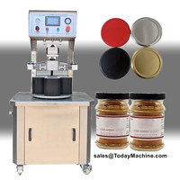 Machine de capsulage automatique pneumatique à vapeur et à vide pour bouteilles et bocaux en verre avec couvercles métalliques à torsion