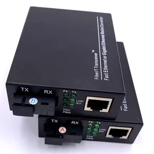 Convertisseur de média à fibre optique monomode unique 1310nm 1550nm 10/100M 20km RJ45 SC connecteur convertisseur de média optique