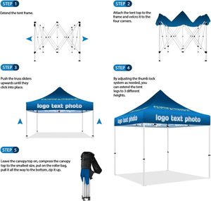 Custom Logo 10x10 FT Portable Pop up <b>Tent</b> <b>Canopy</b> Waterproof Folding Aluminum Alloy Frame Outdoor Advertising Beach Party Events - Product Image 3