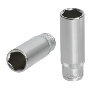 ULTIME®1/4 \ "Drive 6-Point Long Socket 13 mm Finition chromée DIY Grade Square Hex Caractéristiques pour réparation Utilisation OEM Personnalisable - Product Image 1