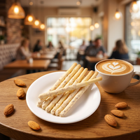 Bâtonnets de biscuits enrobés de chocolat et de lait, certifiés Halal, personnalisables, en vrac, pour les collations décontractées, avec une enrobage extérieur lisse et crémeux