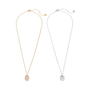 Collana con Ciondolo a Lettera A in Diamanti Zt 10x15Cm Oro Argento Acciaio Minimalista Unisex per Uso Quotidiano - Product Image 2