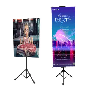 Wholesale Adjustable Tripod Banner Easel Stand Iron Frame Bunting Portable Display Poster Stand Advertising Display Black CN;GUA
