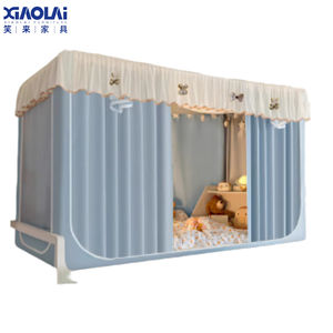 <span class=keywords><strong>Moustiquaire</strong></span> de lit intégrée occultante à couverture complète, portable, rétractable, respirante, en tissu tissé, pour lit supérieur - Product Image 4