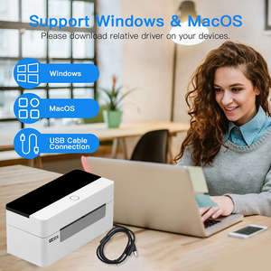 طابعة ملصقات شحن عالية الجودة مقاس 4 بوصات، طابعة إيصالات 4×6، واجهة USB وبلوتوث وشبكة محلية وواي فاي اختيارية - Product Image 2