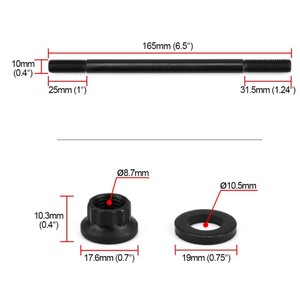 สลักยึดเครื่องยนต์สำหรับฮอนด้า ซีวิค 1988-95 SOHC D16Z D16A D16 D15 เครื่องยนต์ชุดฮาร์ดแวร์เหล็กสีดำ - Product Image 4