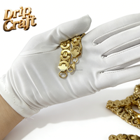 Chaîne à maillons plats Hip Hop en acier inoxydable 306L plaqué or 18 carats brillant, chaîne à maillons en U, style unisexe, vente en gros