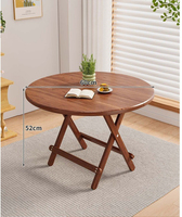 Table pliante de style simple en bois pour extérieur, idéale pour les marchés, les stands de vente, les repas, le camping et les pique-niques