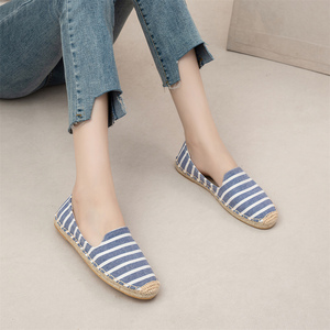 Elegantes Zapatos Planos Azules a Rayas para <span class=keywords><strong>Mujer</strong></span>, Mocasines con Suela de Yute de Estilo Náutico, Calzado Informal y Cómodo para la Playa, Zapatos Espadrilles - Product Image 5