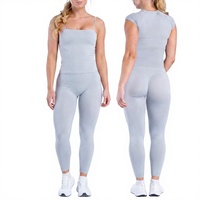 Set Pakaian Yoga 2-Potong Tanpa Jahitan DFYNStyle Bare-Sense Eksklusif Lintas Negara, Pinggang Tinggi, Mengangkat Bokong, Mengontrol Perut