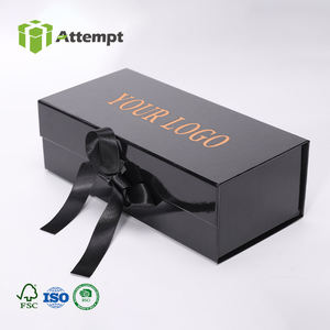 हार्ड कार्डबोर्ड फोल्डेबल चुंबकीय उच्च अंत उपहार बॉक्स के साथ मैट लैमिनेशन एम्बॉस्ड लोगो व्यक्तिगत काले स्पंज पंक्तिबद्ध पैकेजिंग - Product Image 1