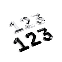 Lettres et chiffres 3D autocollants en plastique ABS effet chrome pour plaques d'immatriculation de voiture, vente en gros, Indonésie
