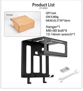 Zoyosports מתכווננת רב-תכליתיים קיר אחסון מתלה 50 ק "ג קיבולת עומס עיצוב מתקפל אופניים הביתה אופניים - Product Image 5