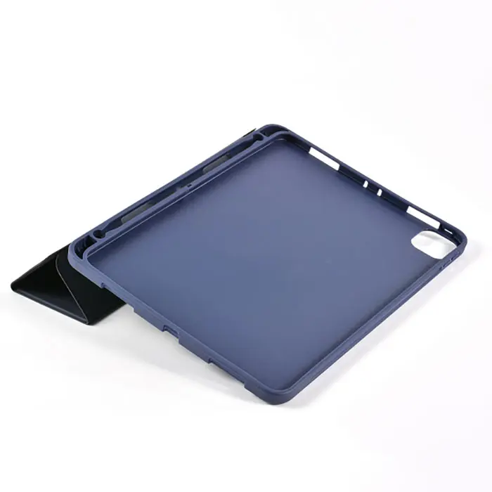 Hoesje Voor Ipad Potloodhouder Drievoudig Smart Slanke Tpu Cover Air 2 3 4 Mini 4 5 6 Pro 11 "I Pad 9.7 Inch 10.5 Inch Lederen Etui