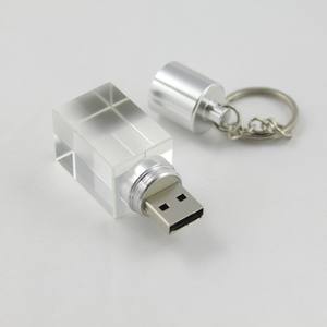 2.0 3.0 <strong>Memory</strong> USB <strong>Stick</strong> 128GB Metal Key Ring Transparency LED Pendrive <strong>Crystal</strong> Light up USB Flash Drive - Product Image 6