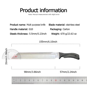 Cuchillo de Bolsillo Táctico Viking Warship, Acero Inoxidable de Alta Calidad, Mango G10, Funda de Plástico, Supervivencia al Aire Libre - Product Image 6