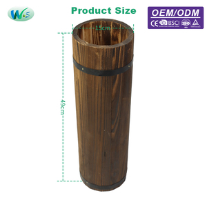 Vase cylindrique en <span class=keywords><strong>bois</strong></span> naturel fait main, <span class=keywords><strong>support</strong></span> de fleurs décoratif rustique pour la décoration de la maison, des mariages et des fêtes - Product Image 2