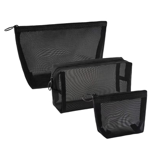 Trọng lượng nhẹ tùy chỉnh du lịch cho vệ sinh cá nhân Túi <span class=keywords><strong>PVC</strong></span> dây kéo lưới mỹ phẩm <span class=keywords><strong>Pouch</strong></span> với công suất lớn trong suốt nylon lưới thiết kế - Product Image 4