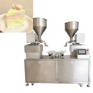 Manual Crepe Cake Icing Cream Decoration Coating Stuffed Smear Making Machinery Edible Layer Cake Decorating Machine