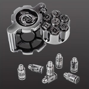 Juego de Dados Metálicos Estilo Revólver 2026, Dados Poliédricos con Forma de Bala para Juegos de Mesa de Rol como Dungeons & Dragons - Product Image 1