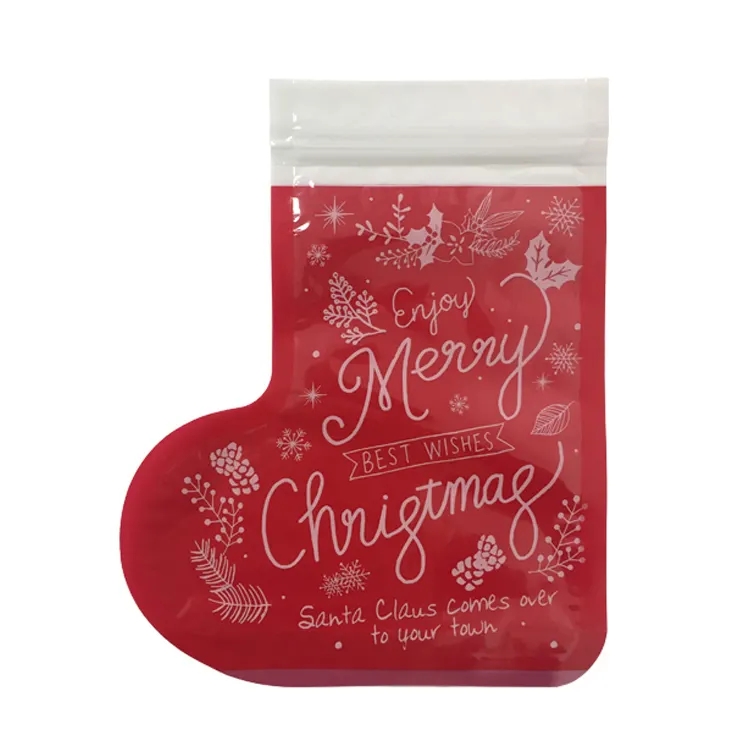 Logotipo personalizado impreso bopp ldpe caramelo de la Navidad bolsas