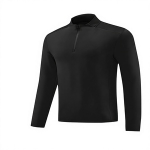 Maglia Sportiva a Maniche Lunghe in Poliestere con Fodera in Pile, Asciugatura Rapida, Mezza Zip e Collo Alto per <span class=keywords><strong>Uomo</strong></span>, Ideale per Corsa e Fitness - Product Image 1