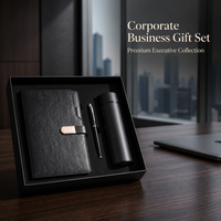 Coffret Cadeau d'Affaires Gravé avec Carnet en Cuir PU, Stylo Bille Métallique et Bouteille d'Eau Sportive pour Salons Professionnels, Faible MOQ, Logo Imprimé