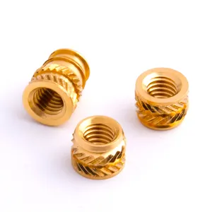 IUB brass knurled threaded inserts nut factory price sales m2m3m5m8 ultrasonic hot pressed plastic embedding nuts