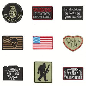 Computer Embroidered DIY Warrior Fish Flag Skull Patches for Bags & Clothing - Product Image 3