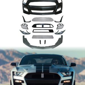 Pièces automobiles à succès, ensemble de pare-chocs avant de voiture pour <span class=keywords><strong>Mustang</strong></span> 2015-2017, mise à niveau vers la calandre <span class=keywords><strong>GT500</strong></span>, pare-chocs avant, jupes latérales - Product Image 1