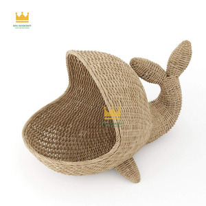 Panier de rangement en rotin en forme de baleine du Vietnam, tissé à la main, écologique, moderne, mignon, multifonctionnel, pour la décoration de la maison - Product Image 1