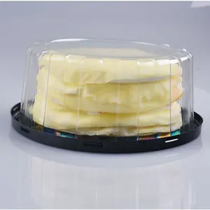 Manufacturer Food Grade Customizable Plastic Round 6 Inch Cheese Cake Container With Clear Lids